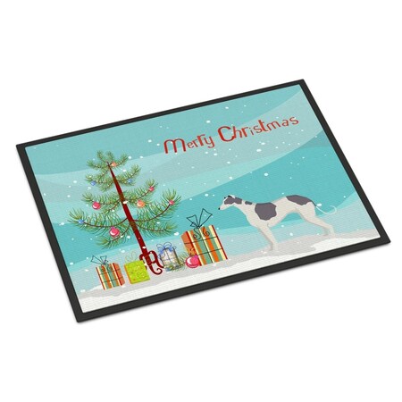 Carolines Treasures 18 x 27 in. Greyhound Christmas Tree Indoor or Outdoor Mat CK3543MAT